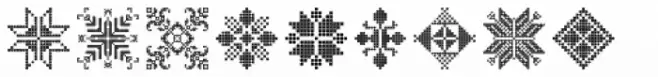 Swiss Folk Ornaments Geometric